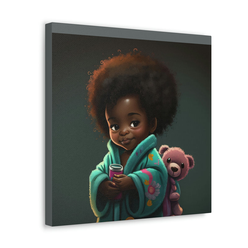 Cute Afro Girls Canvas, Canvas for Home Decor, Wall Decoration, Girl Canvas