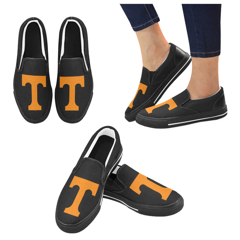 Tennessee Print 2_black Men's Unusual Slip-on Canvas Shoes (Model 019)