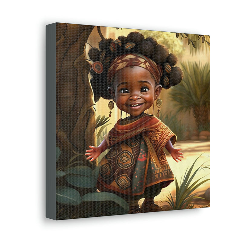 Cute Afro Girls Canvas, Canvas for Home Decor, Wall Decoration, Girl Canvas