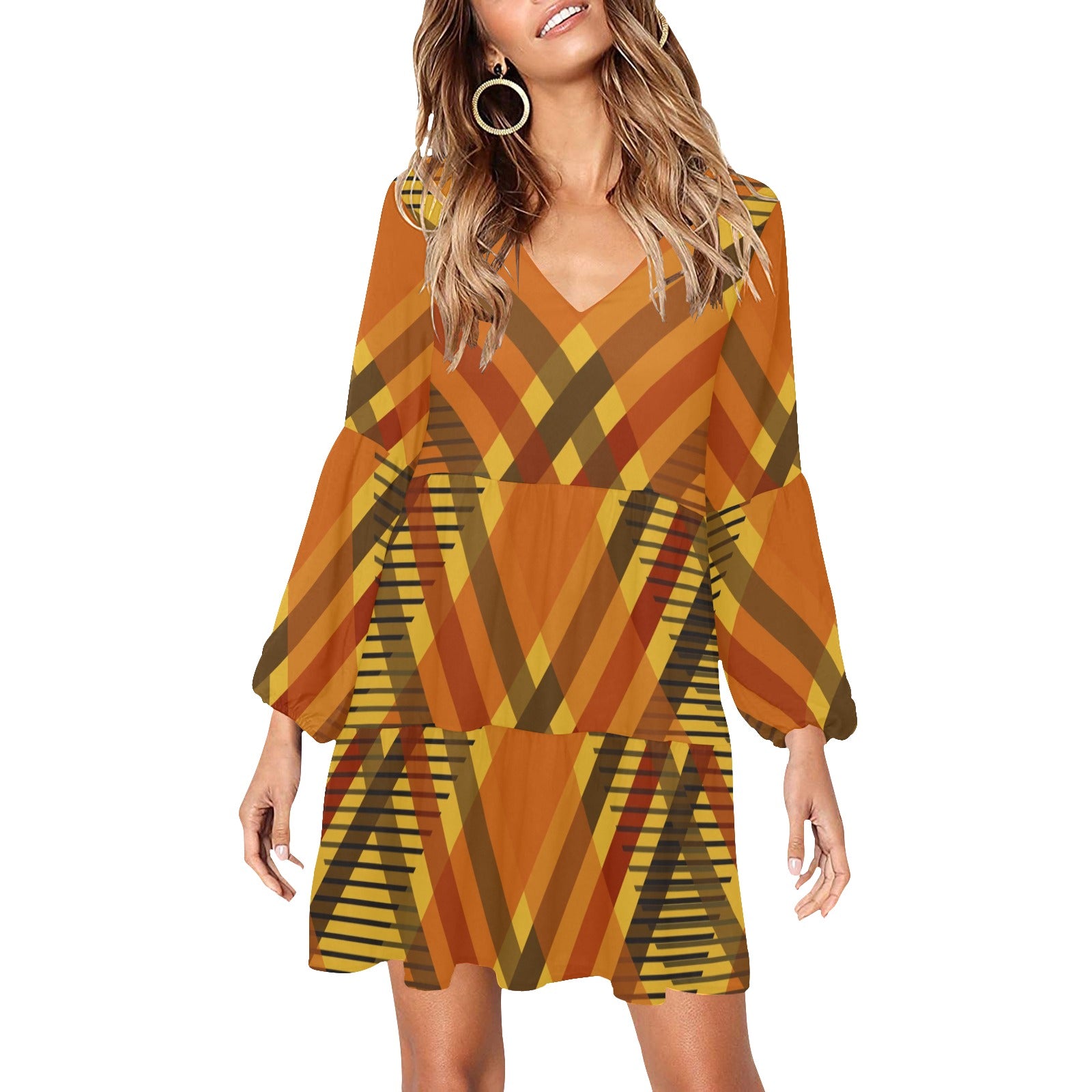 V-Neck Dress Loose Fit Dress
