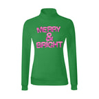 MerryBright Women's All Over Print Mock Neck Sweatshirt