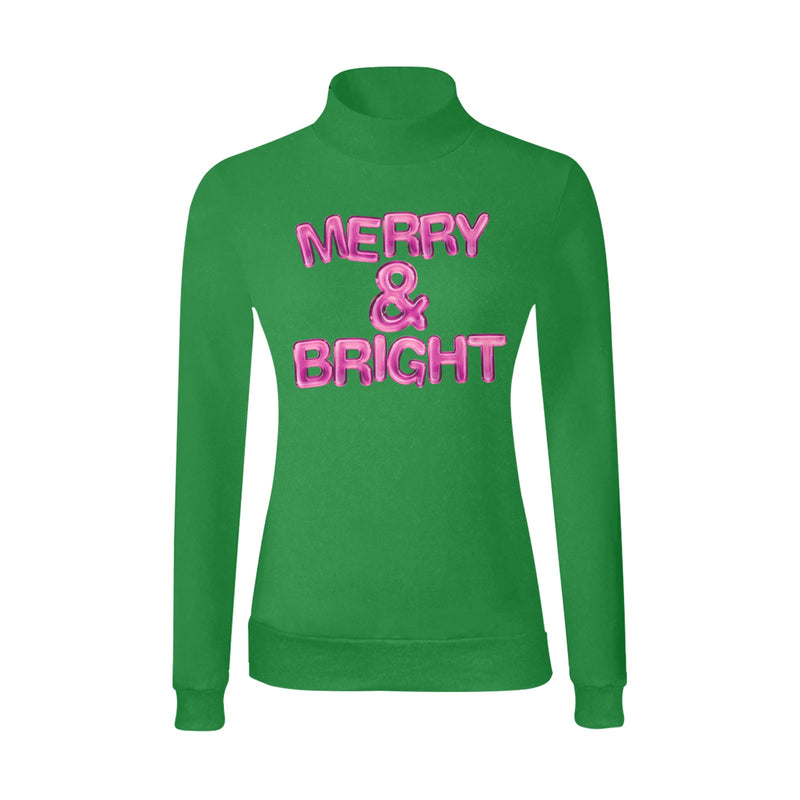 MerryBright Women's All Over Print Mock Neck Sweatshirt