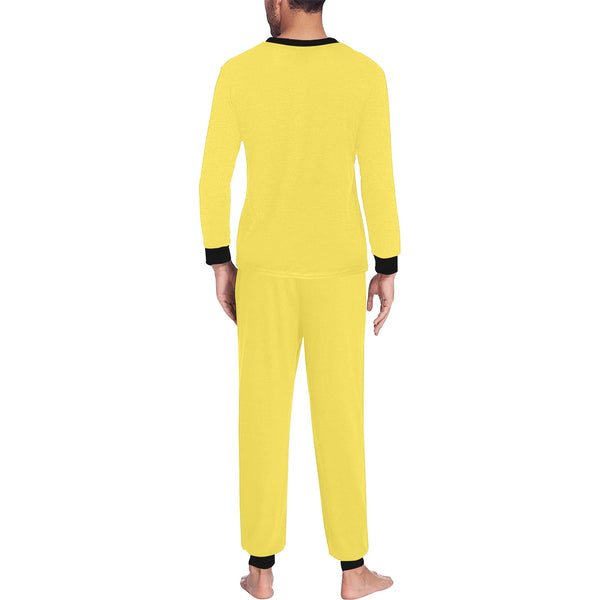 Yellow Men's All Over Print Pajama Set