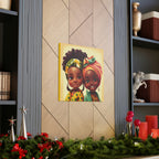 Cute Afro Girls Canvas, African Canvas, Canvas for Home Decor, Wall Decoration, Housewarming Gift, Girls Canvas