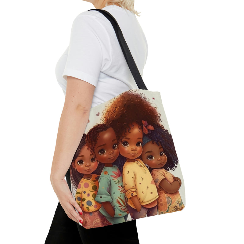 Tote Bag, Spring Tote, Afro Girls Tote