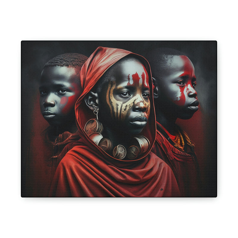 Canvas, Masai children, African children, African painting