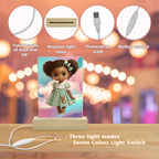 Breanna Design Acrylic Photo Print with Colorful Light Square Base 5"x7.5"