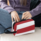 Red and White Striped Wash Bag