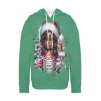 Merry Christmas Women's Fleece Hoodie w/ White Lining Hood