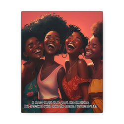 A Merry Heart, Canvas Gallery Wraps, Black Women