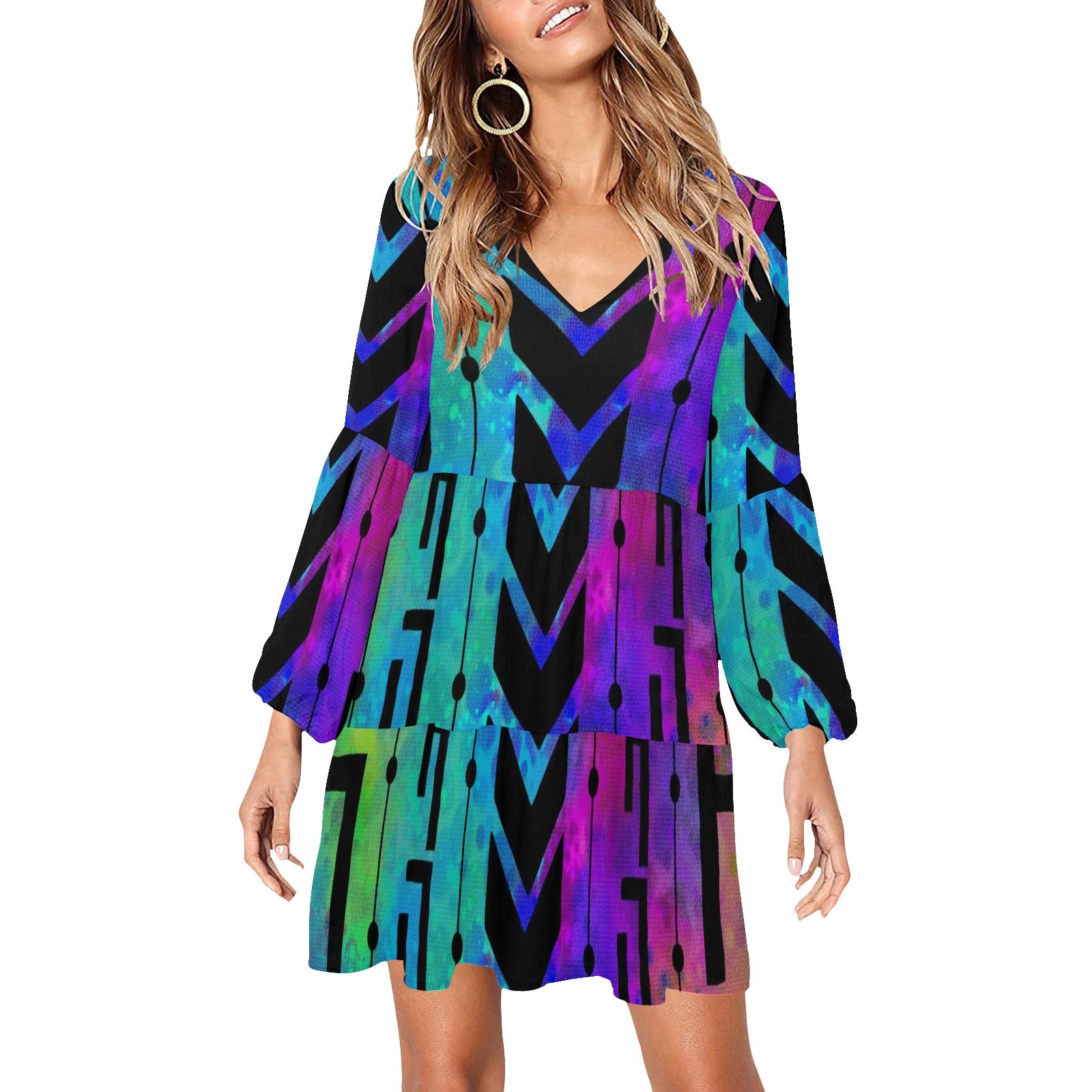 V-Neck Dress Loose Fit Dress