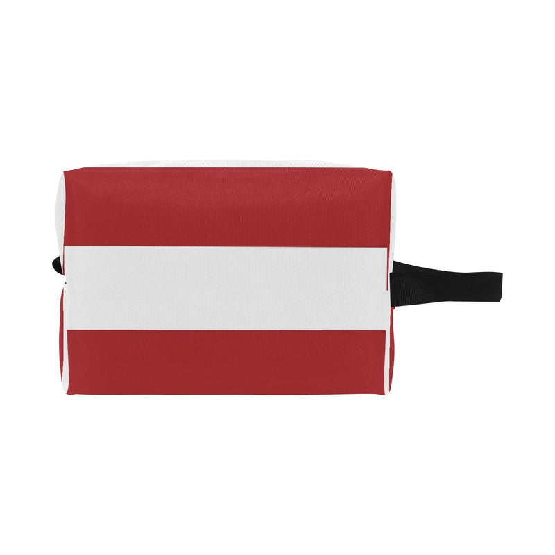 Red and White Striped Wash Bag