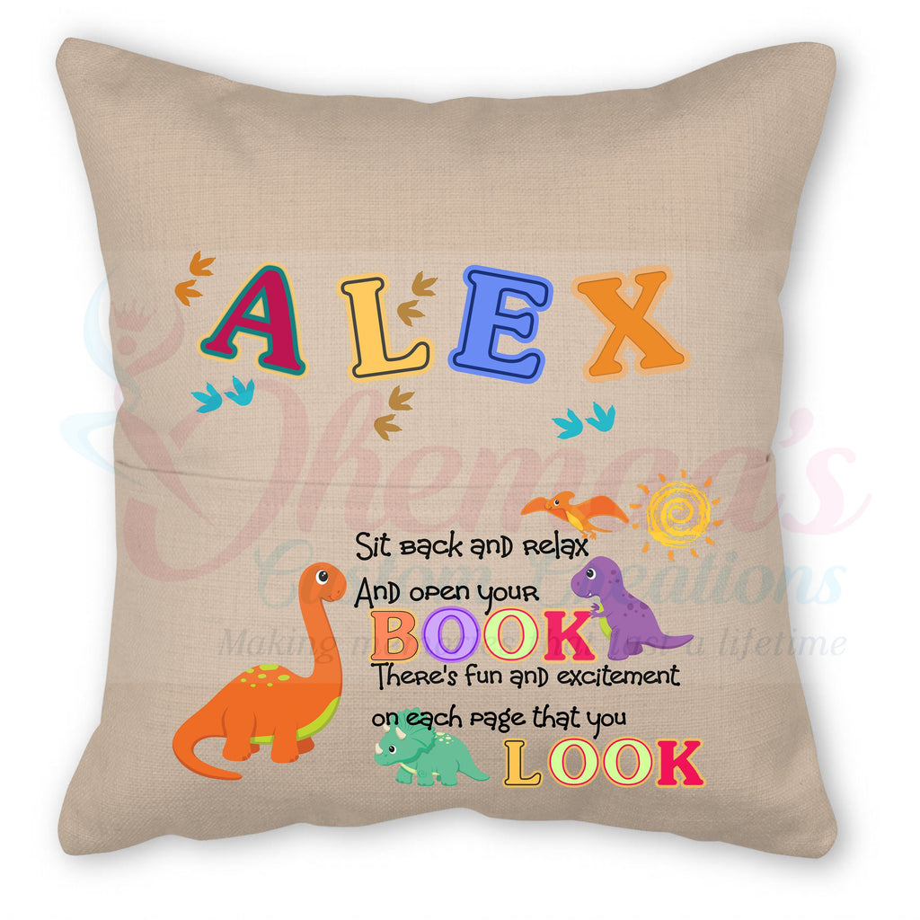 Personalized Pocket Pillow with Insert and Cover, Decorative Reading Pillow, Best Gift for children