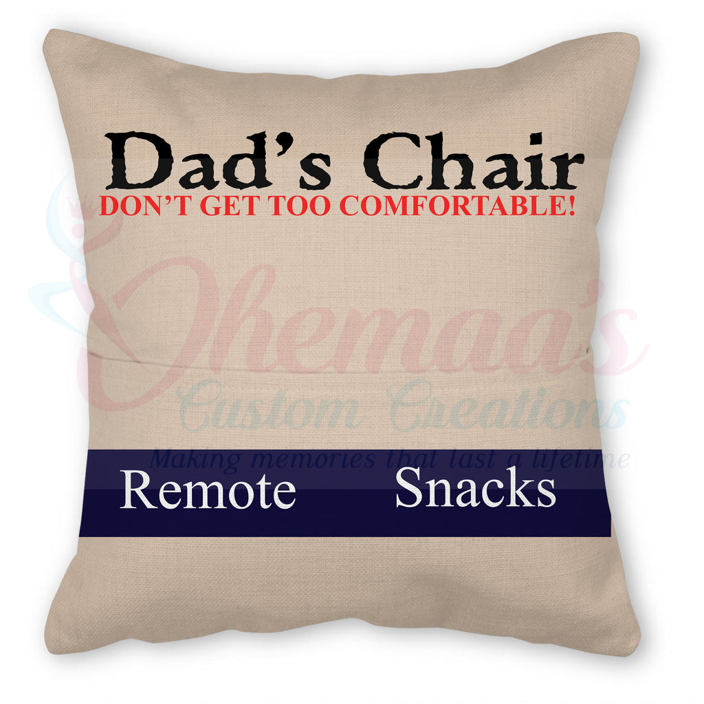 Fathers Day, Personalized pocket pillow with Insert and Cover,Best Gift for Dad, Father's Day gift