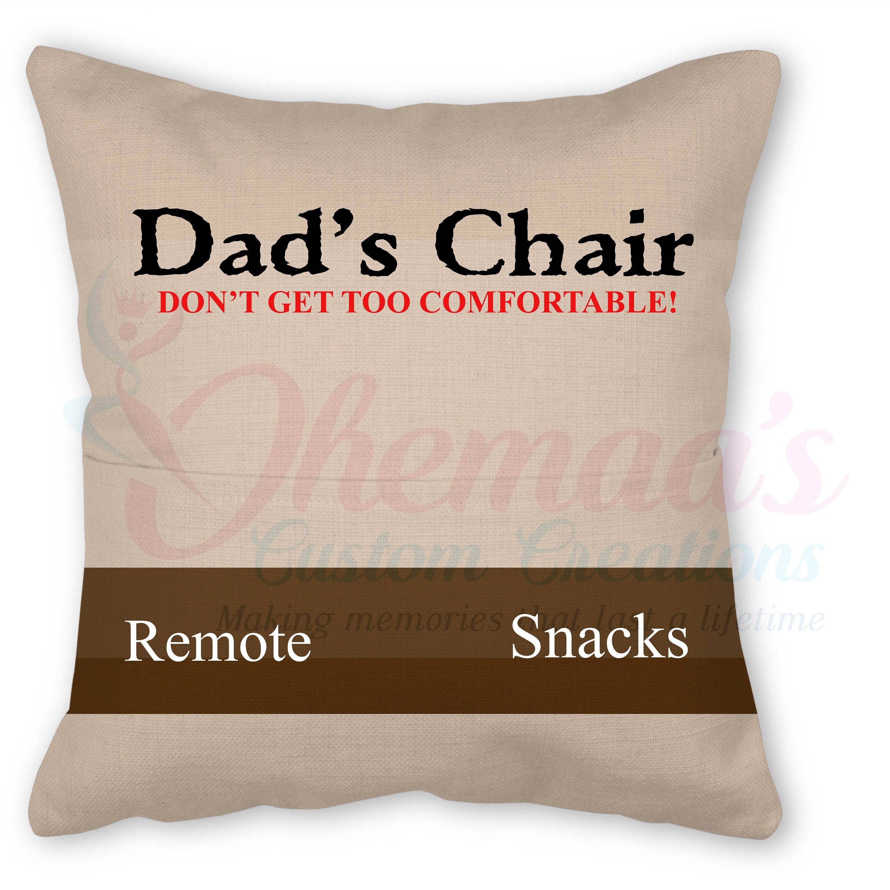 Fathers Day, Personalized pocket pillow with Insert and Cover,Best Gift for Dad, Father's Day gift