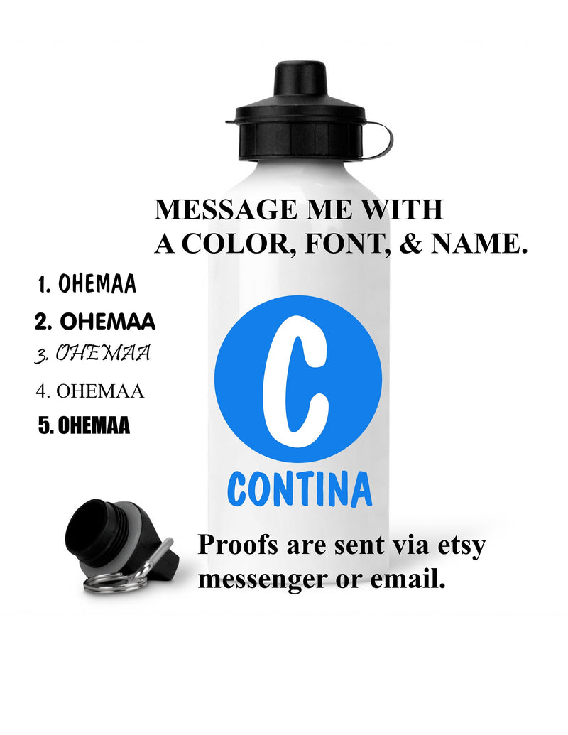 Personalized Water Bottles | Custom Water Bottle with Name | Aluminum Water Bottle |  20 oz Personalized Aluminum Water Bottle