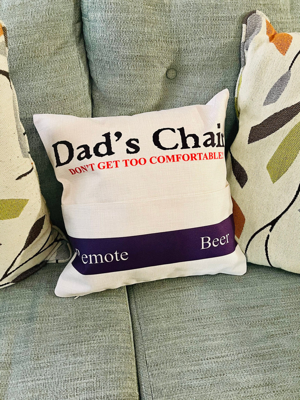 Fathers Day, Personalized pocket pillow with Insert and Cover,Best Gift for Dad, Father's Day gift