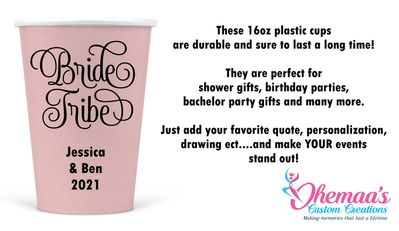 Personalized Plastic Cups| Event Cups| Bridal Shower Gifts| Best Gift|