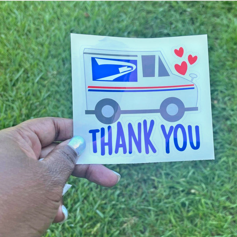Thank you postal carrier | mail carrier | USPS | sticker decal | Laminated sticker