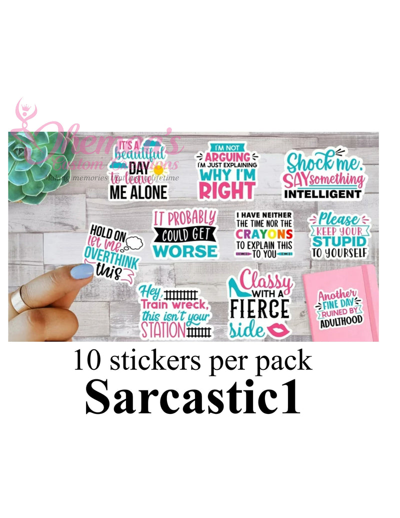 10 Sticker Pack | Decals Vinyl for Laptop | Dog Stickers | Notebooks | Inspirational/Motivational Stickers | Sarcastic