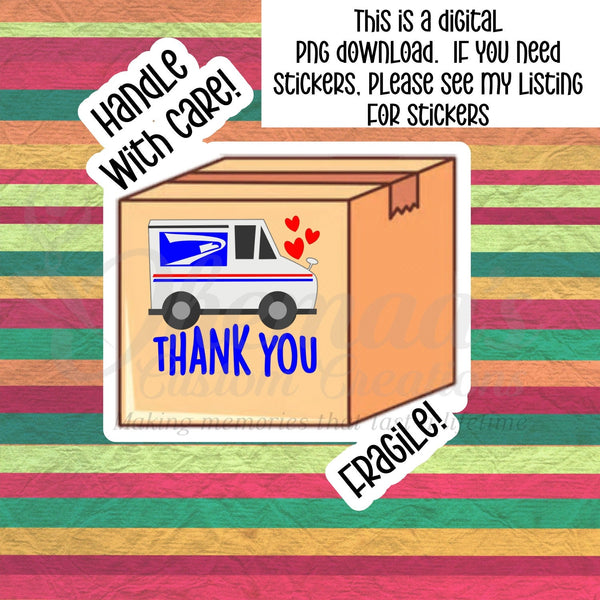 Sticker Download - Handle With Care I’m Fragile - Box - Small Business Sticker - USPS - Packaging Sticker