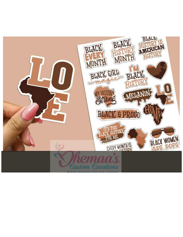 Black History | Black History Month | 15 Piece Sticker Set | African American Quotes | Laminated