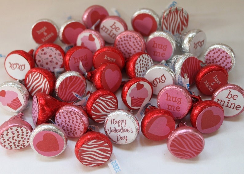 Printed Hershey Kiss® Stickers -100 stickers | Personalized Wedding Favors, Bridal Shower Candy, Custom candy label,