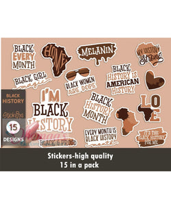 Black History | Black History Month | 15 Piece Sticker Set | African American Quotes | Laminated