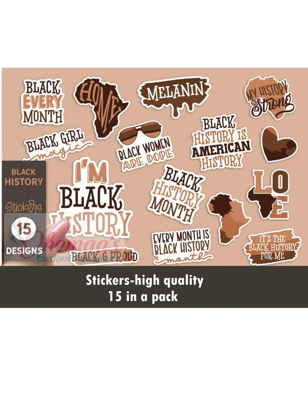 Black History | Black History Month | 15 Piece Sticker Set | African American Quotes | Laminated