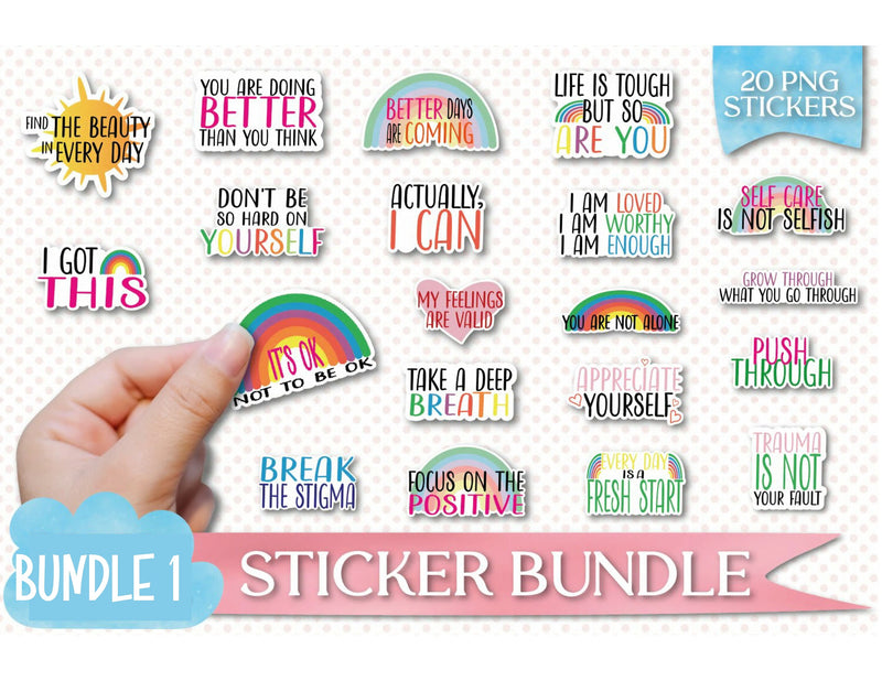 Stickers | Sticker Packs | Mental Health | Positivity Stickers | Encouragement Stickers | Uplifting Stickers