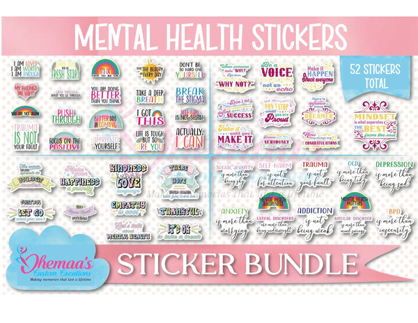 Stickers | Sticker Packs | Mental Health | Positivity Stickers | Encouragement Stickers | Uplifting Stickers