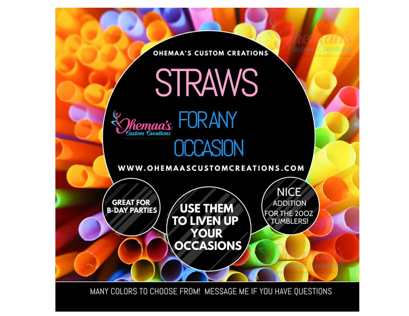 Skinny Tumbler Replacement Straws | Individually Wrapped Straws | Colorful Reusable Straws | Cup Straws | Straws
