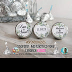 Printed Hershey Kiss® Stickers -100 stickers | Personalized Wedding Favors, Bridal Shower Candy, Custom candy label,