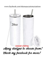 Personalized Tumbler, 20oz Tumbler, Floral Tumbler, Custom Tumbler