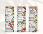 25oz Frosted Tumbler, Tumbler, Skinny tumbler, Personalized gift, Custom gift, Glass Tumbler, Scripture, Bible