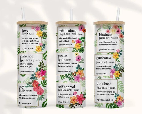25oz Frosted Tumbler, Tumbler, Skinny tumbler, Personalized gift, Custom gift, Glass Tumbler, Scripture, Bible