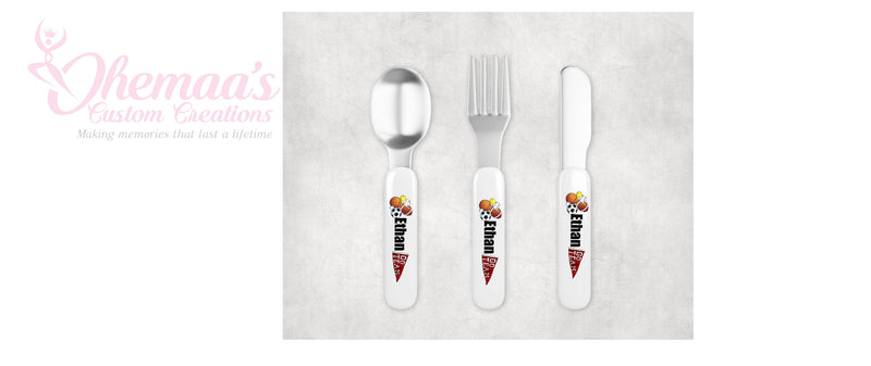 Personalized Plate, Ice cream bowl, Cutlery, Cups for Kids| Personalized Tableware| Best Gift| BPA Free, sports theme