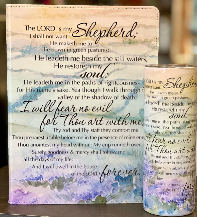 The Lord is my Shepherd Tumbler, 20oz Tumbler, Christian Tumbler, Personalized gift, Custom gift, Notebook