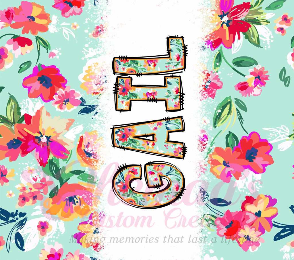 Personalized Tumbler, 20oz Tumbler, Floral Tumbler, Custom Tumbler