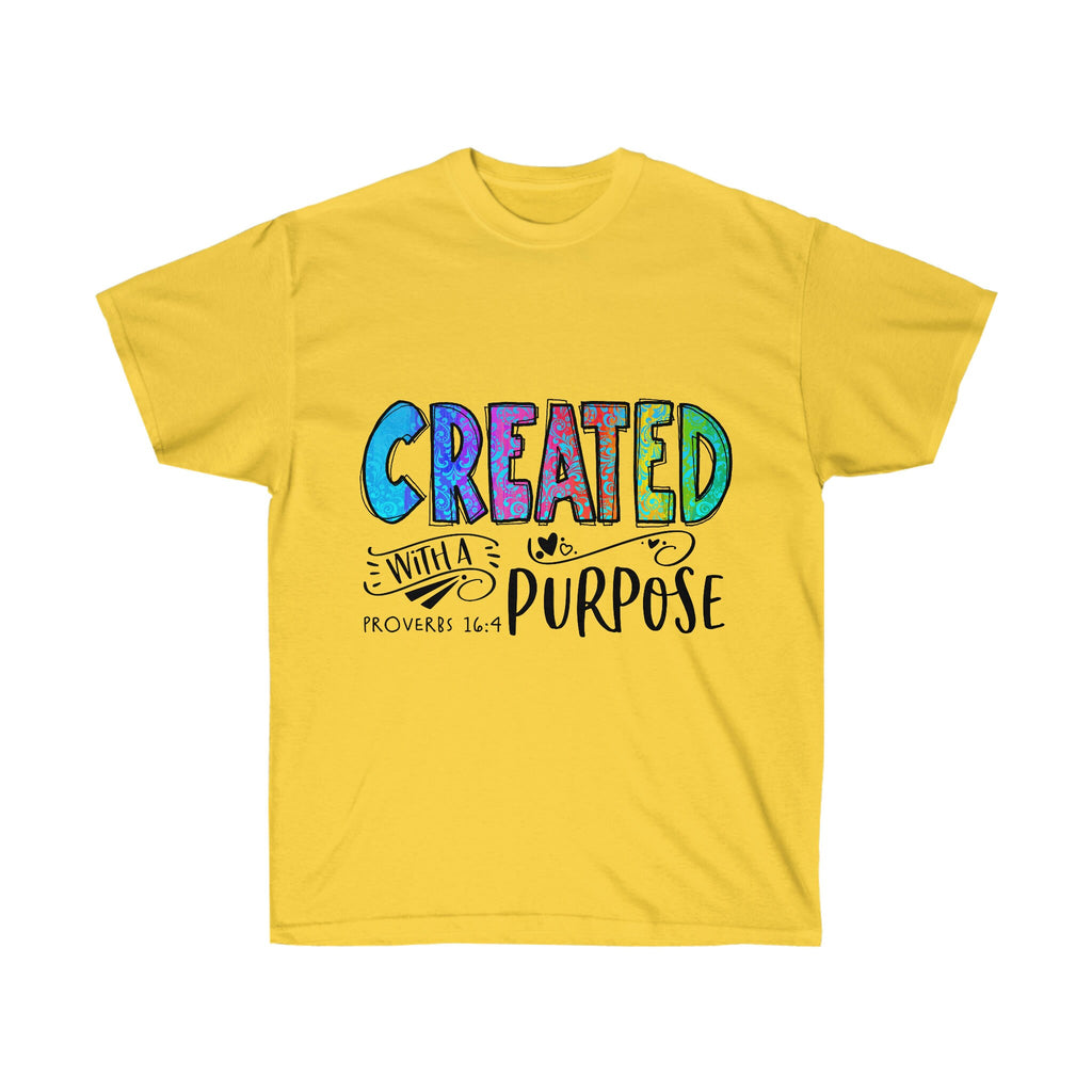 Christian t-shirt, Christian shirt, Christian tee, Bible shirt, Unisex Ultra Cotton Tee, Created with a purpose