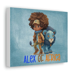 Canvas Gallery Wrap, African Boy with Lion