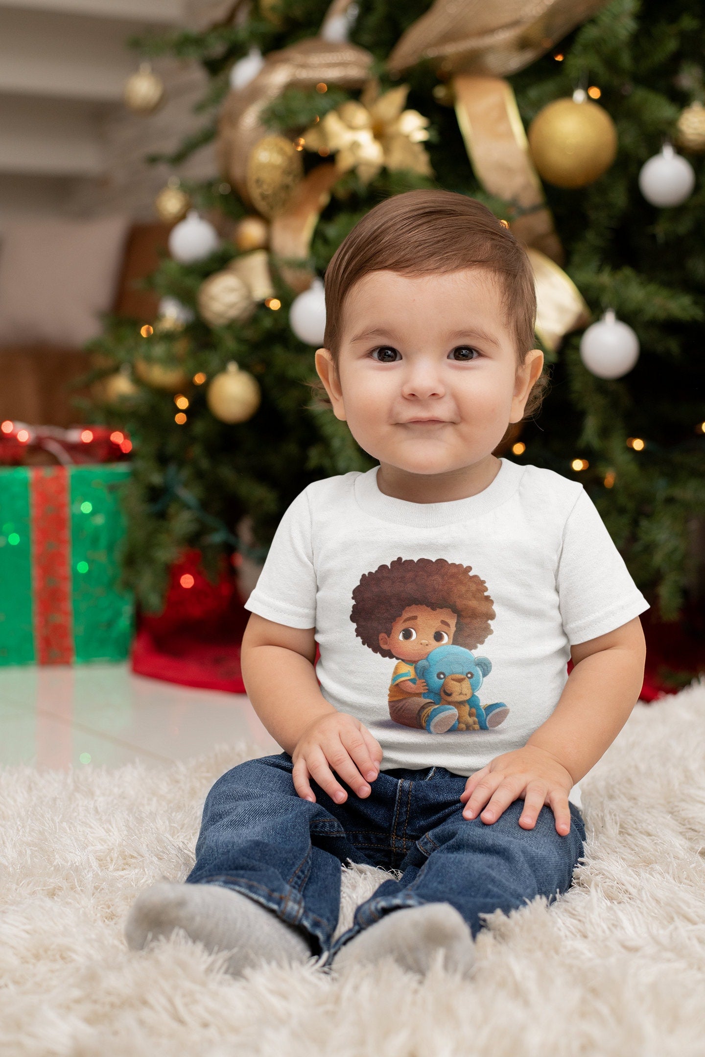 Toddler T-shirt, Boy with Bear, Kid's T-shirt, T-shirt