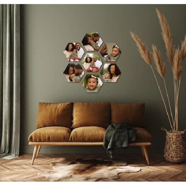 Hexagon Wooden Frame, Wooden Frame, Picture Frame, Wall Art